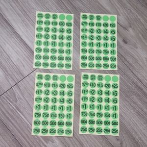 Green Price Stickers Set